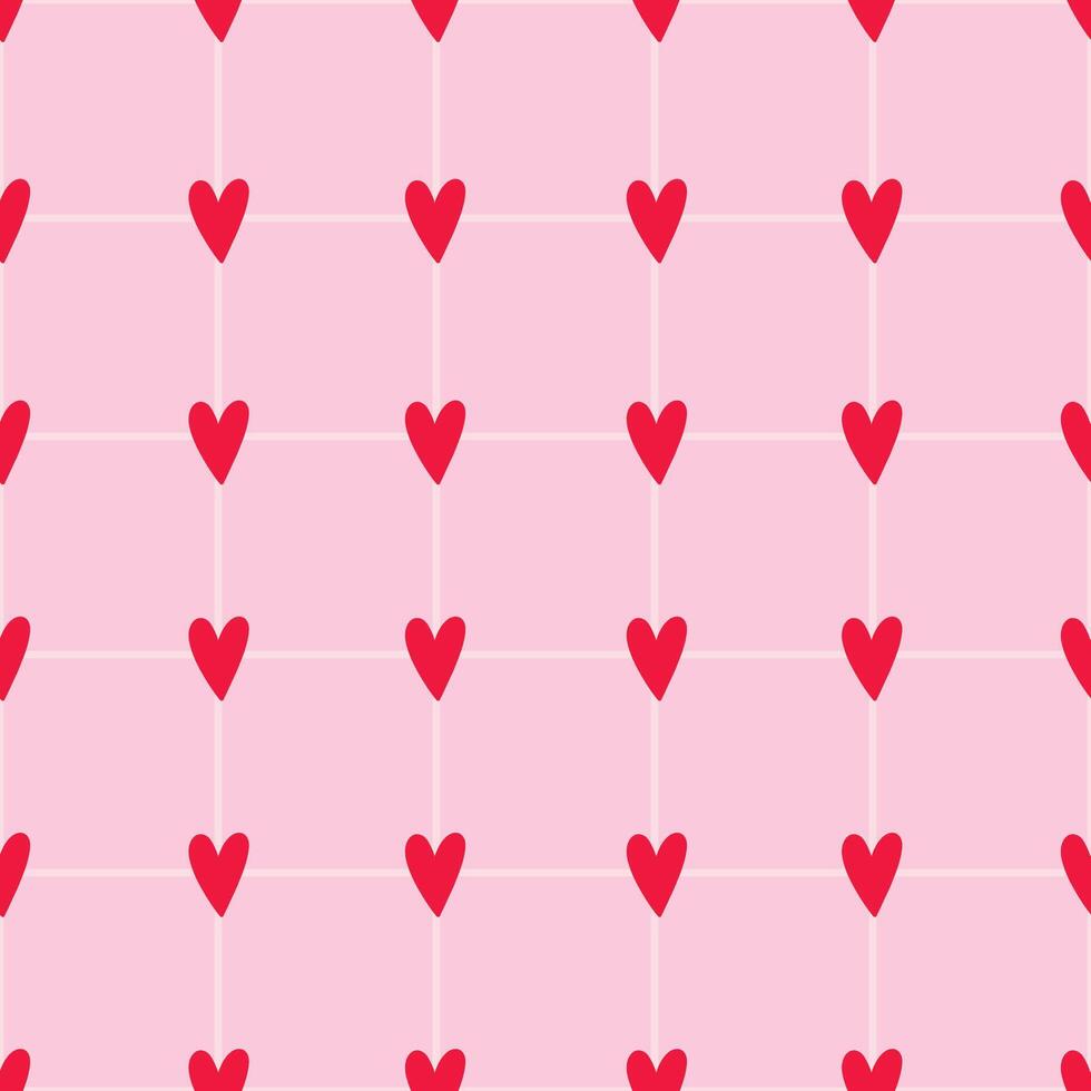 Red Hearts Pattern on Pink Background for Love and Romance Themes vector