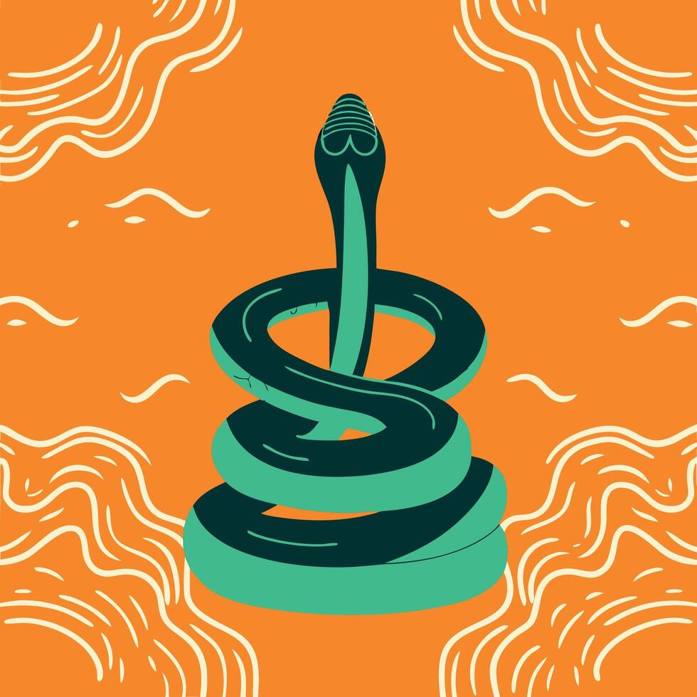 Serpentine Coil Abstract Snake Illustration vector