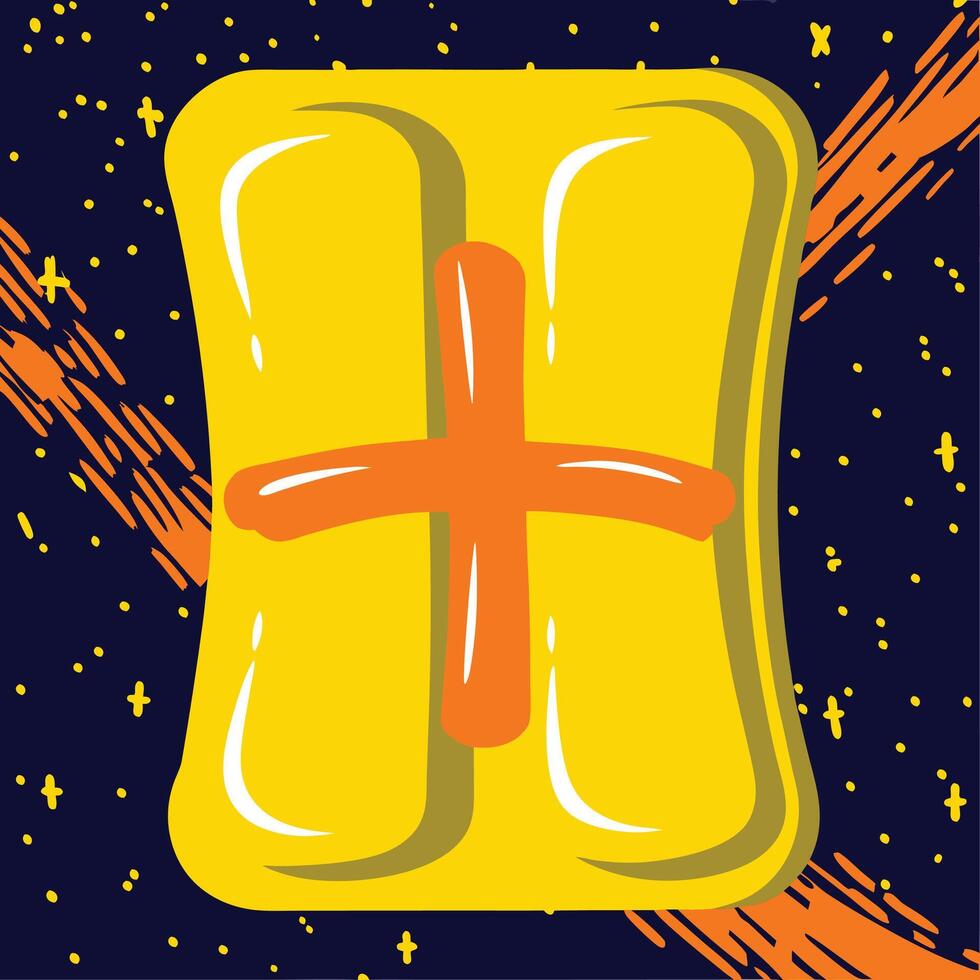 Abstract Plus Sign in Yellow and Orange vector