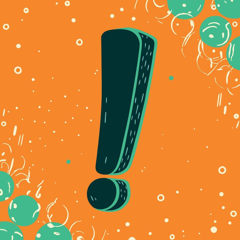 Exclamation Mark Bold Graphic Design Element vector