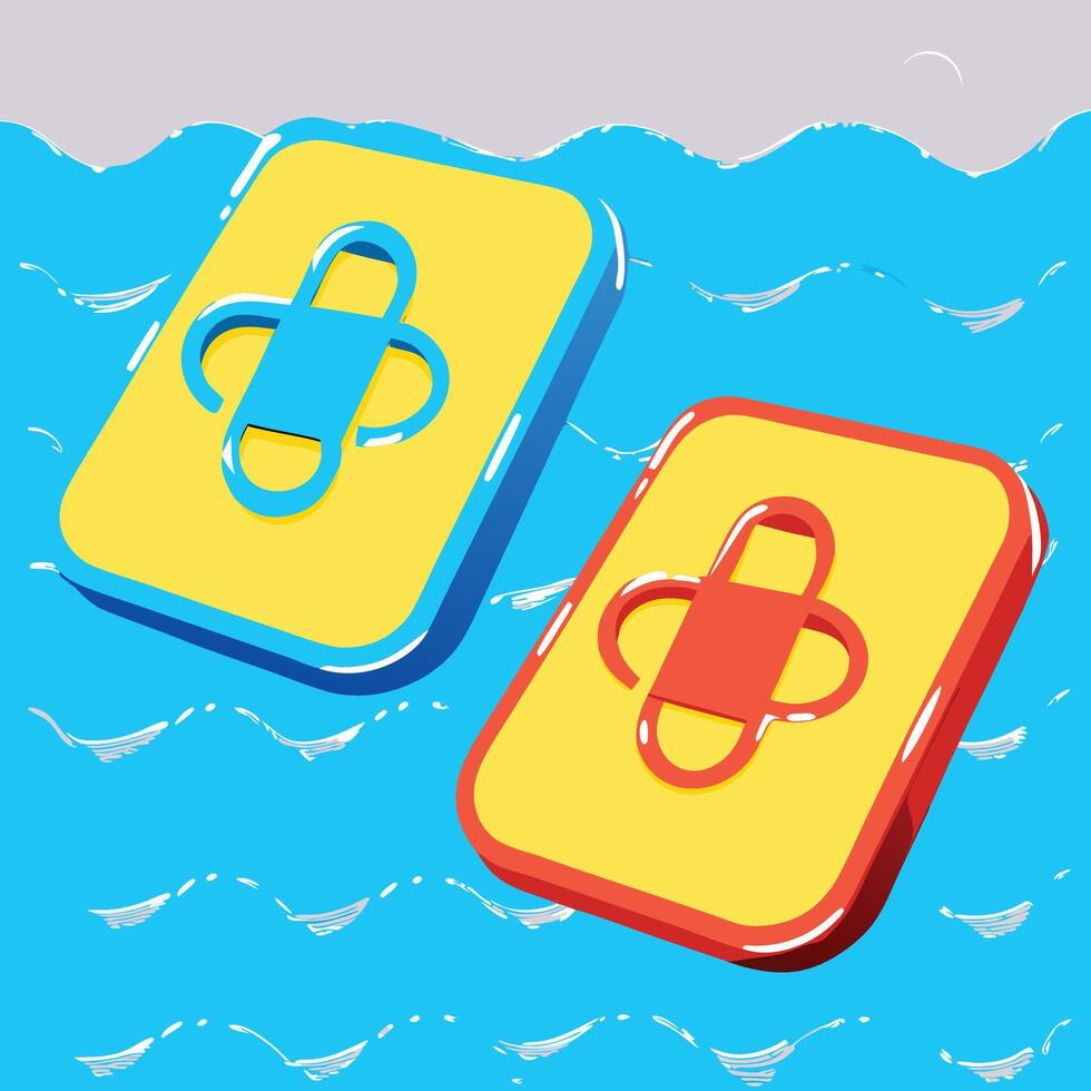 Summer Fun Floating Water Pads vector