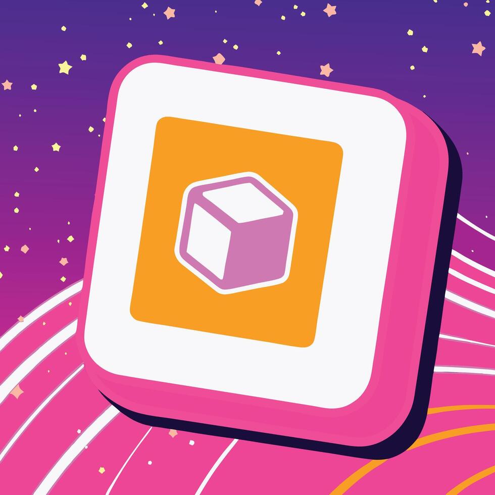 Cube App Icon Design 3D Shape in Vibrant Colors vector