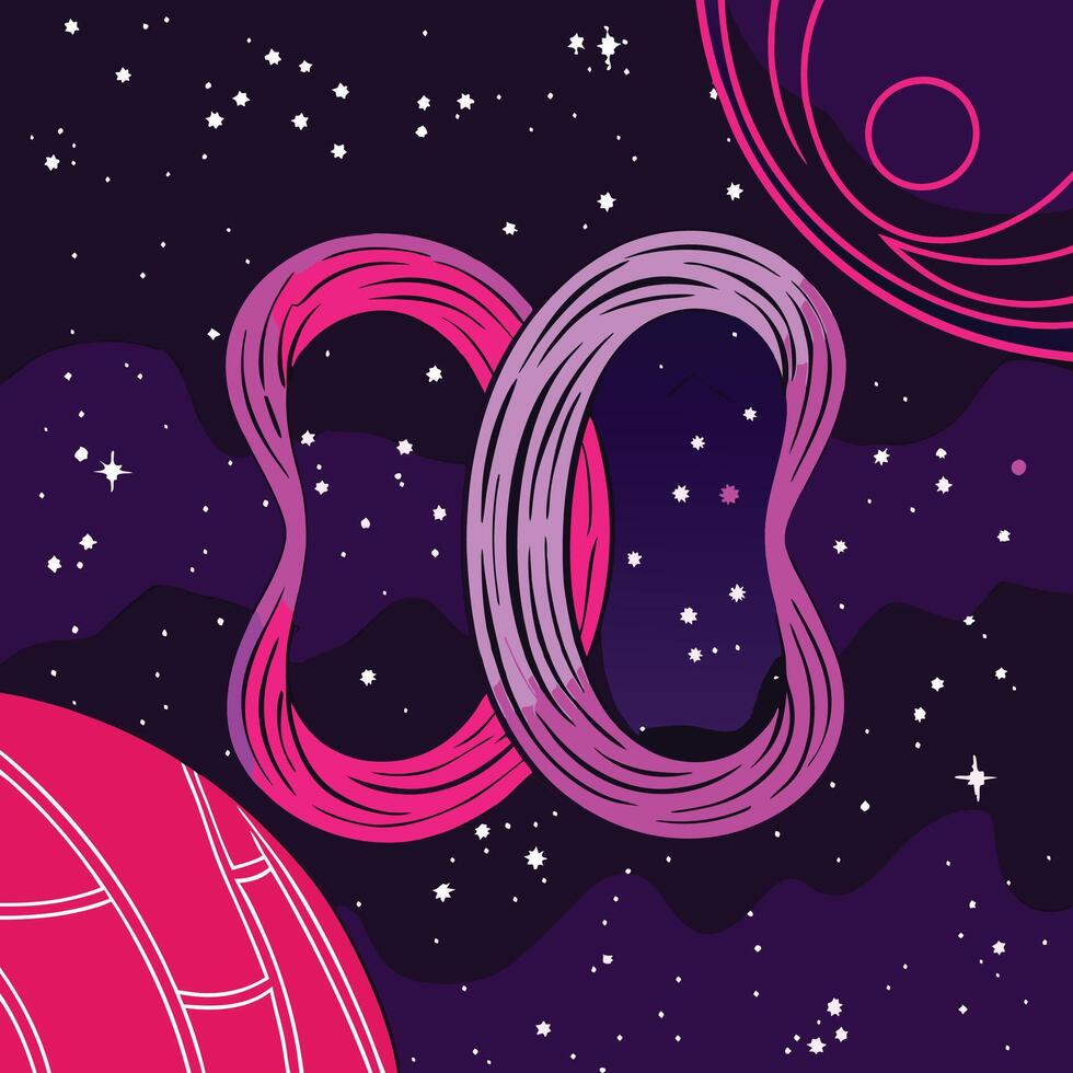 Cosmic Curves Abstract Space Art vector