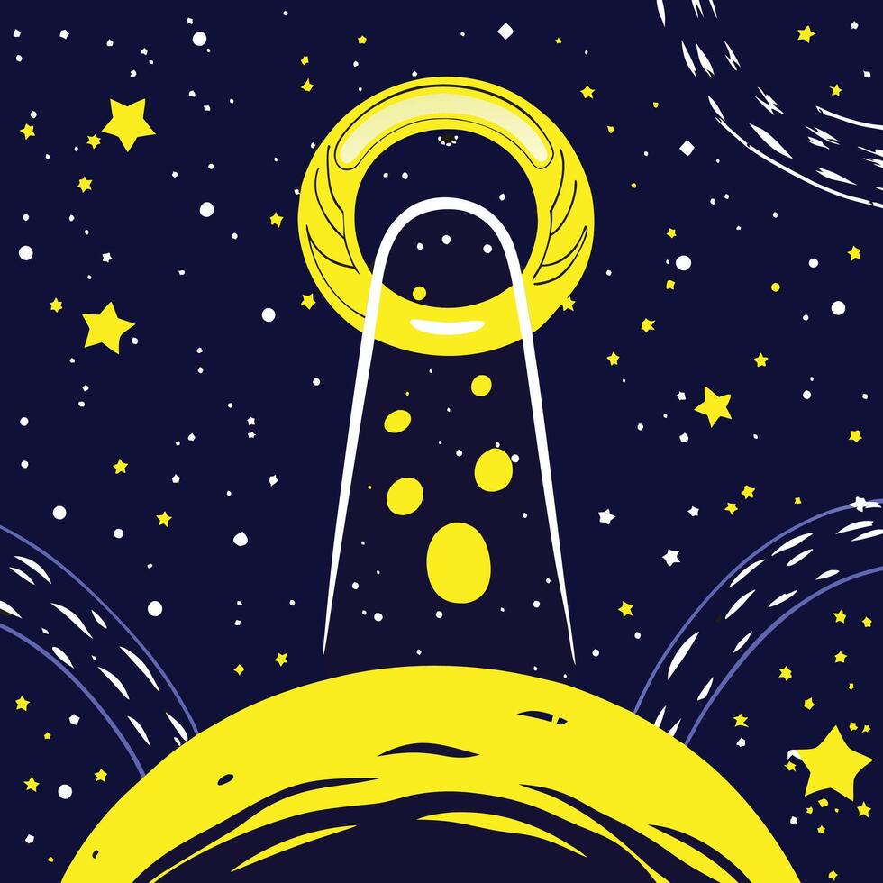 Cosmic Gateway Celestial Voyage Through Starry Night vector