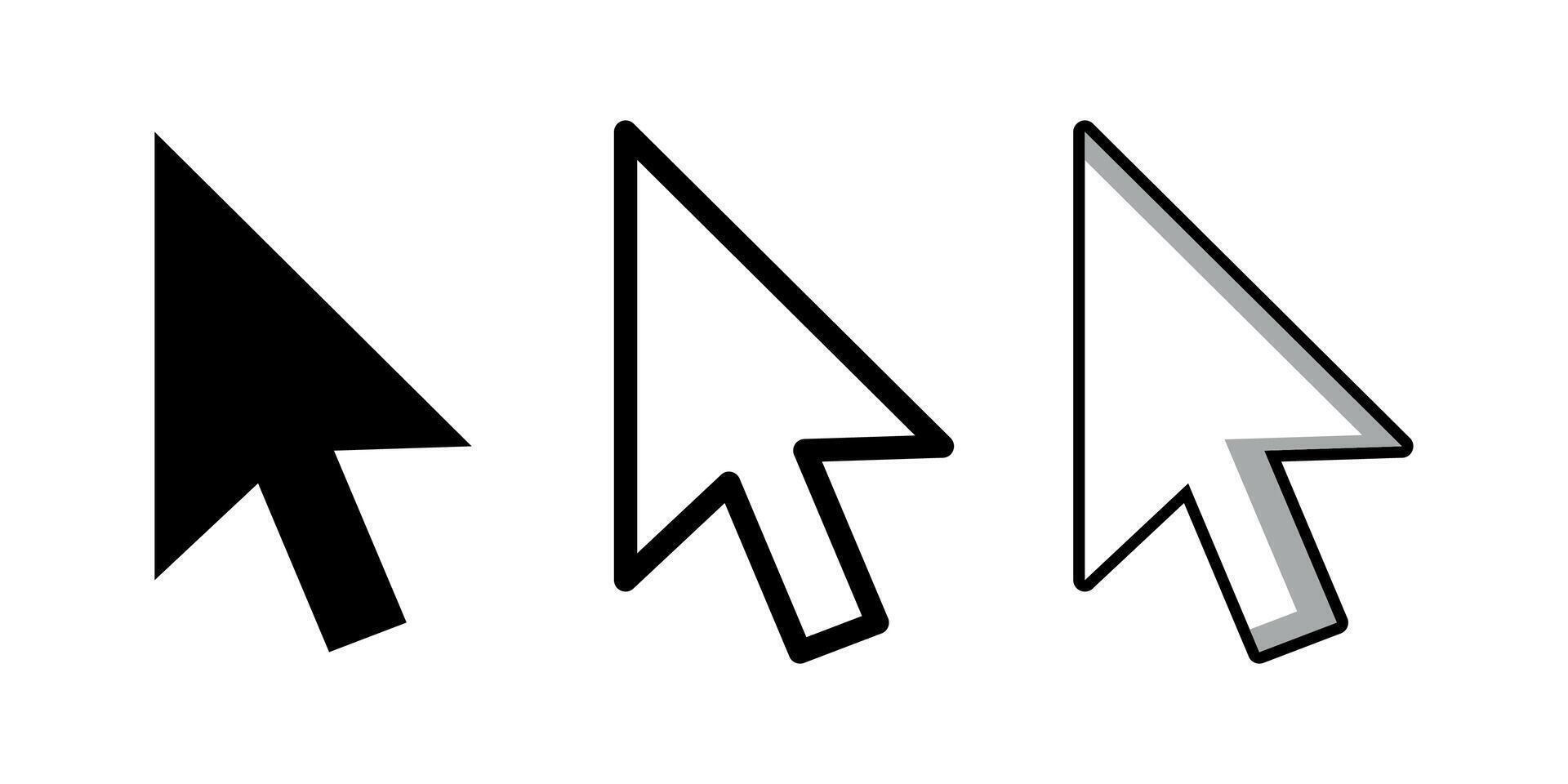 computer mouse click cursor arrow icon collection vector