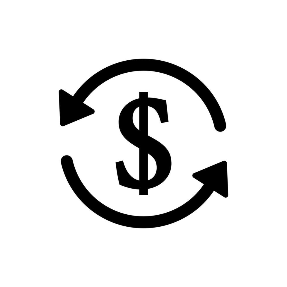 Dollar exchange rate icon isolated on white background. Money conversion concept vector