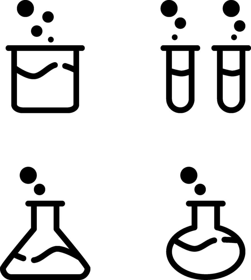 Design Illustration graphic of round, square, triangle, and small bottle potion icon with line style. Suitable for science, medical, and game theme. vector