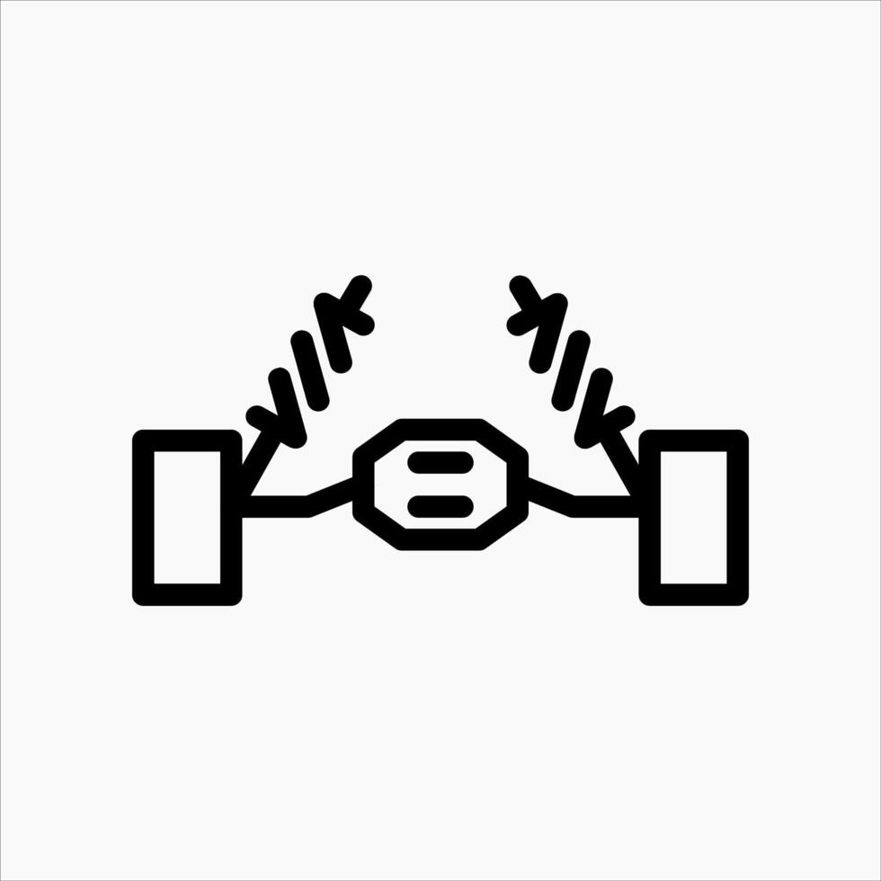 Design Illustration graphic of shockbreaker car icon with line style. Suitable for UI, mobile design, web design, etc vector