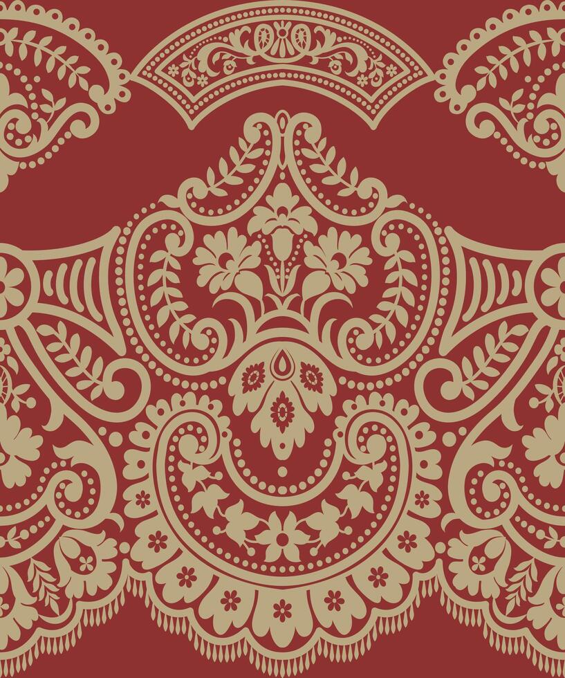 Damask seamless pattern element. floral damask ornament vintage illustration. vector