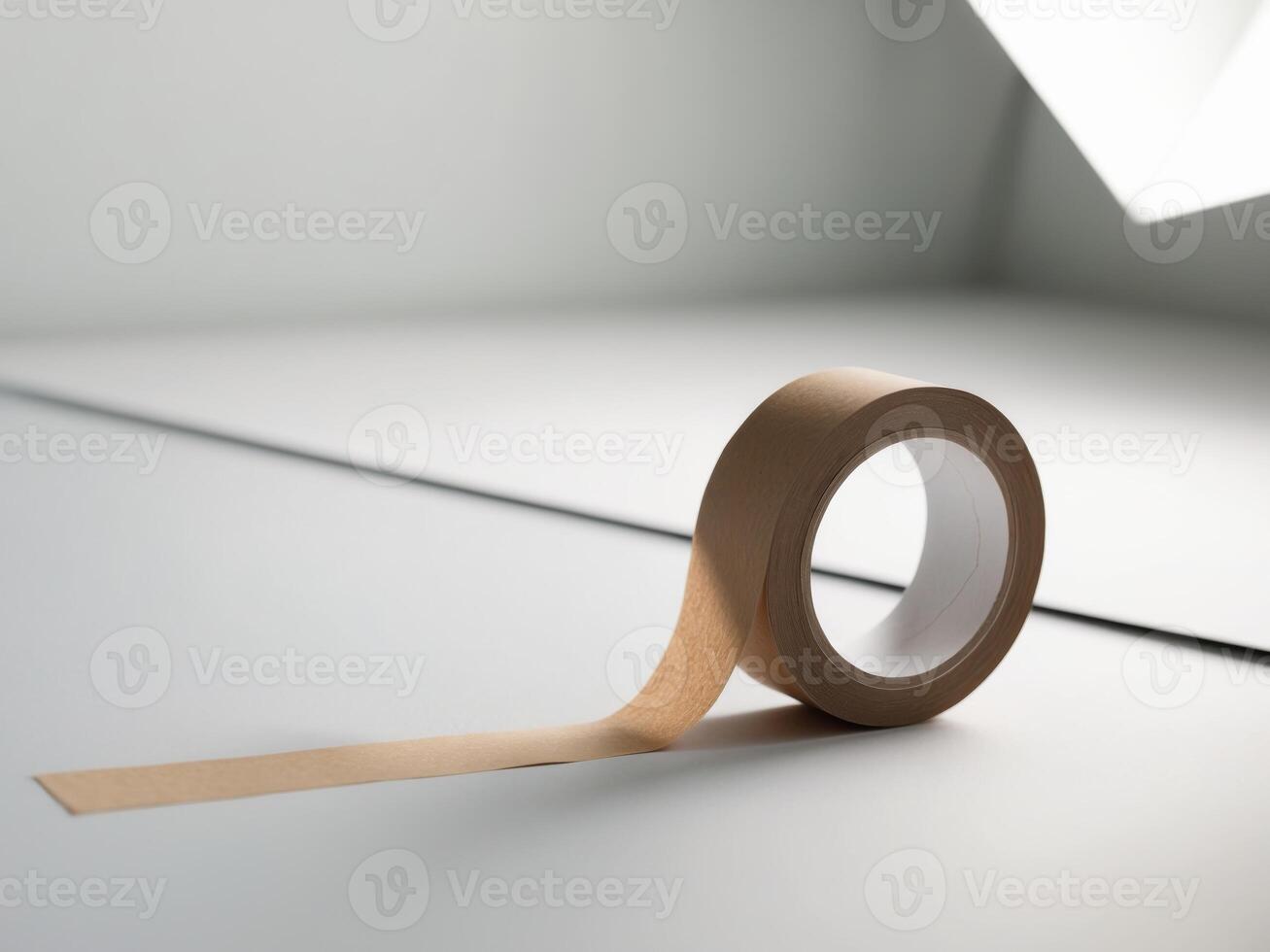 A roll of brown tape on a table photo