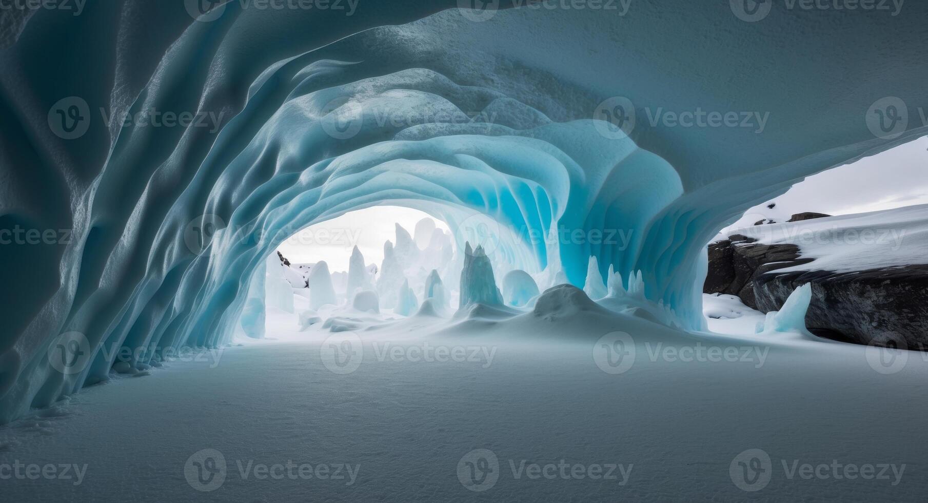 Ice caves in antarctica photo