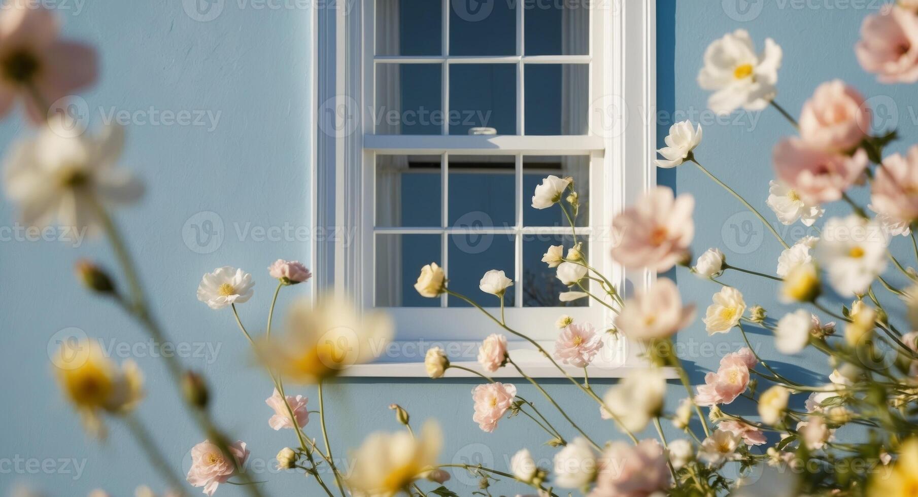 A window with flowers in front of it photo