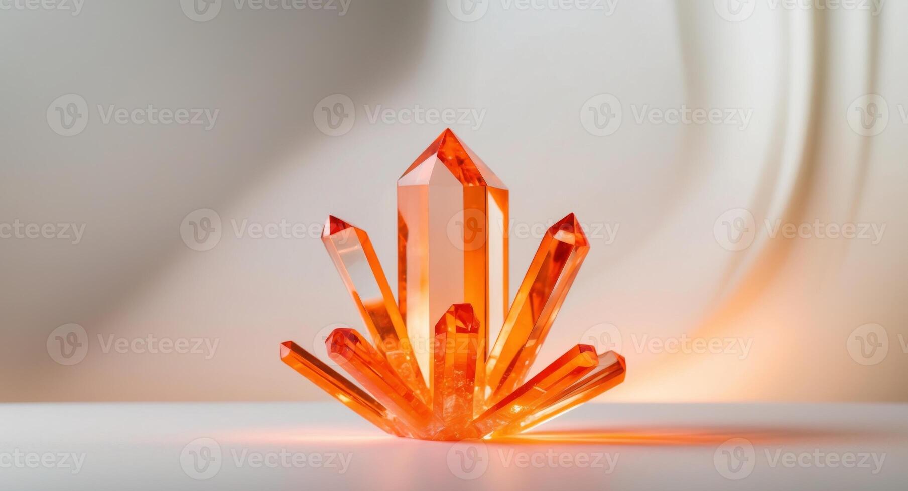 A crystal light is sitting on top of a table photo