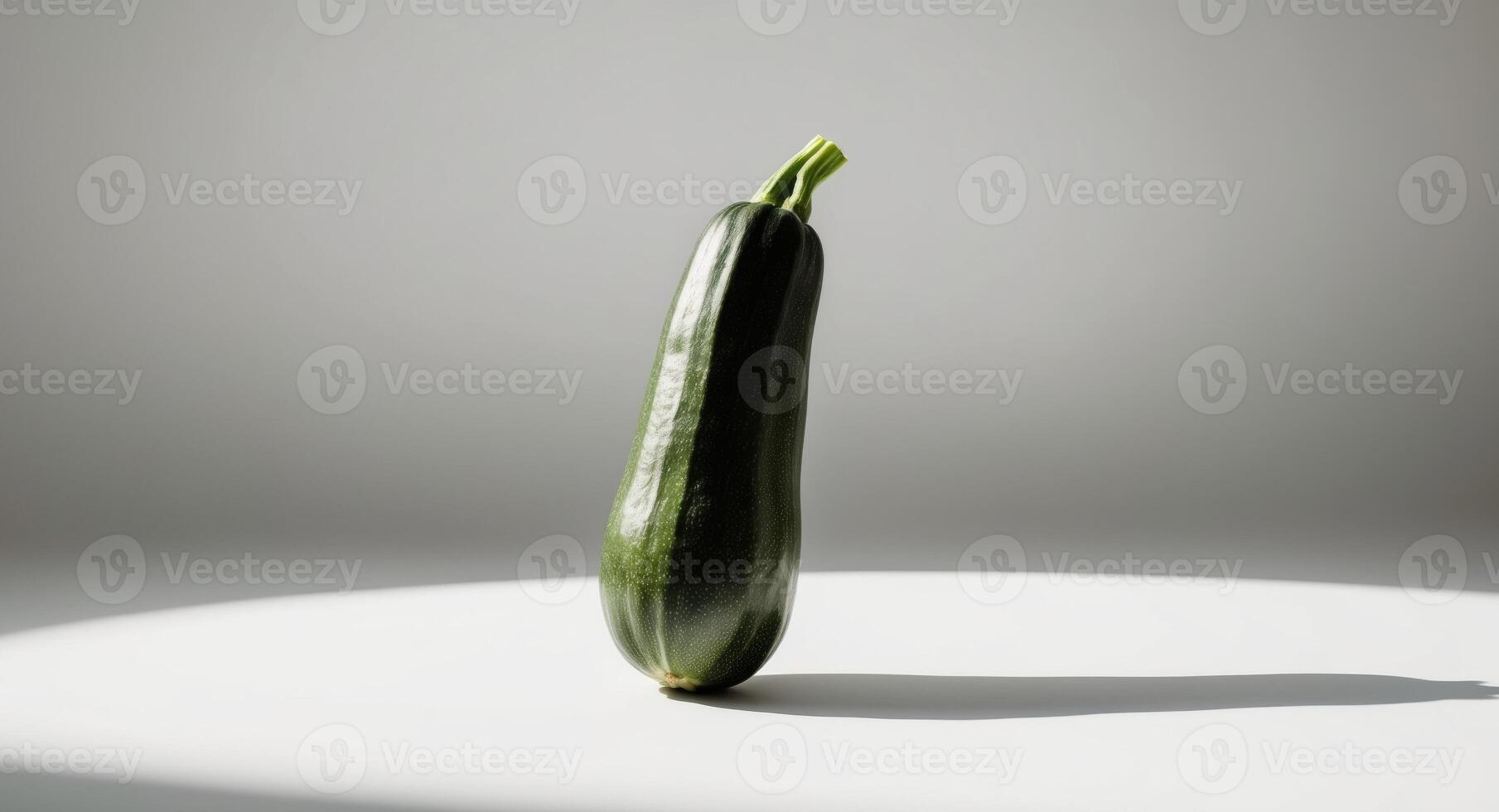 A single zucchini on a white background photo