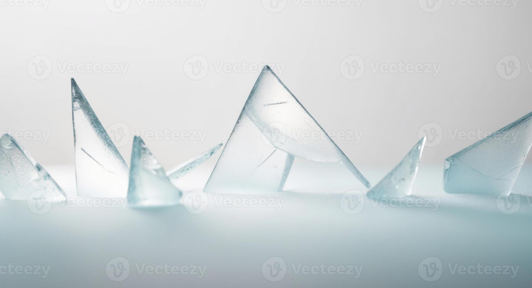 A group of ice pieces are arranged in a row photo
