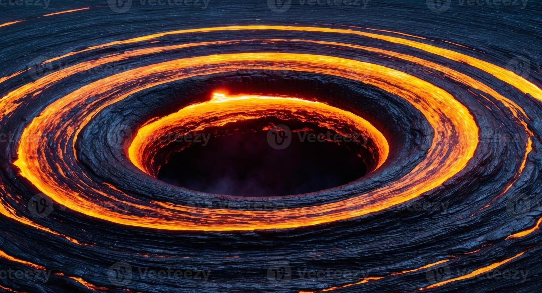 A lava tube with orange and yellow light photo