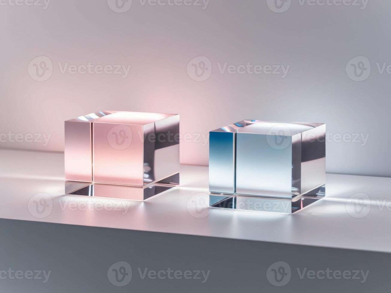Two small cubes with different colors on them photo
