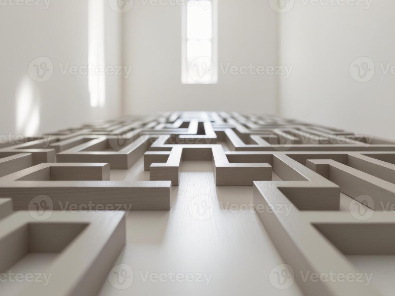 A maze with many different shapes in it photo
