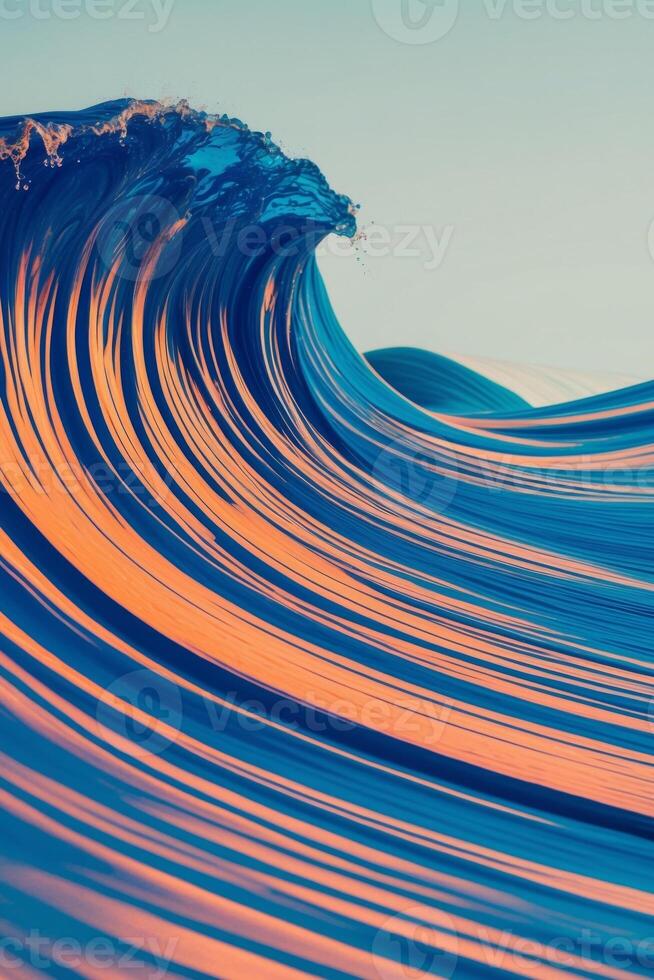 A wave is breaking on the ocean surface photo