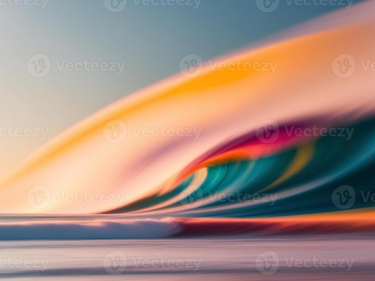 A wave is moving in the ocean with a colorful wave photo