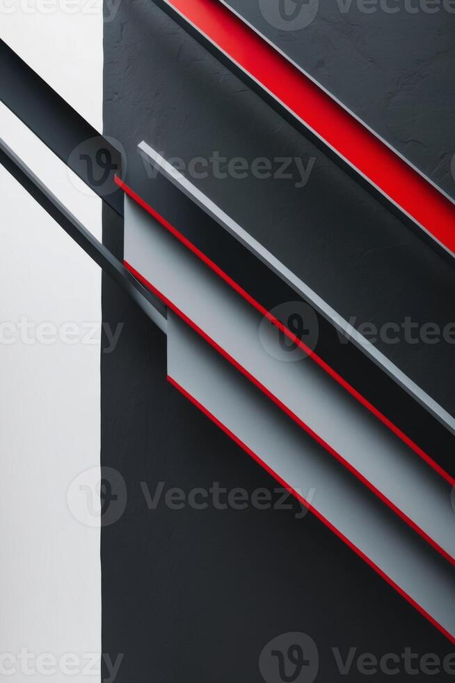 A black and red wall with red lines photo