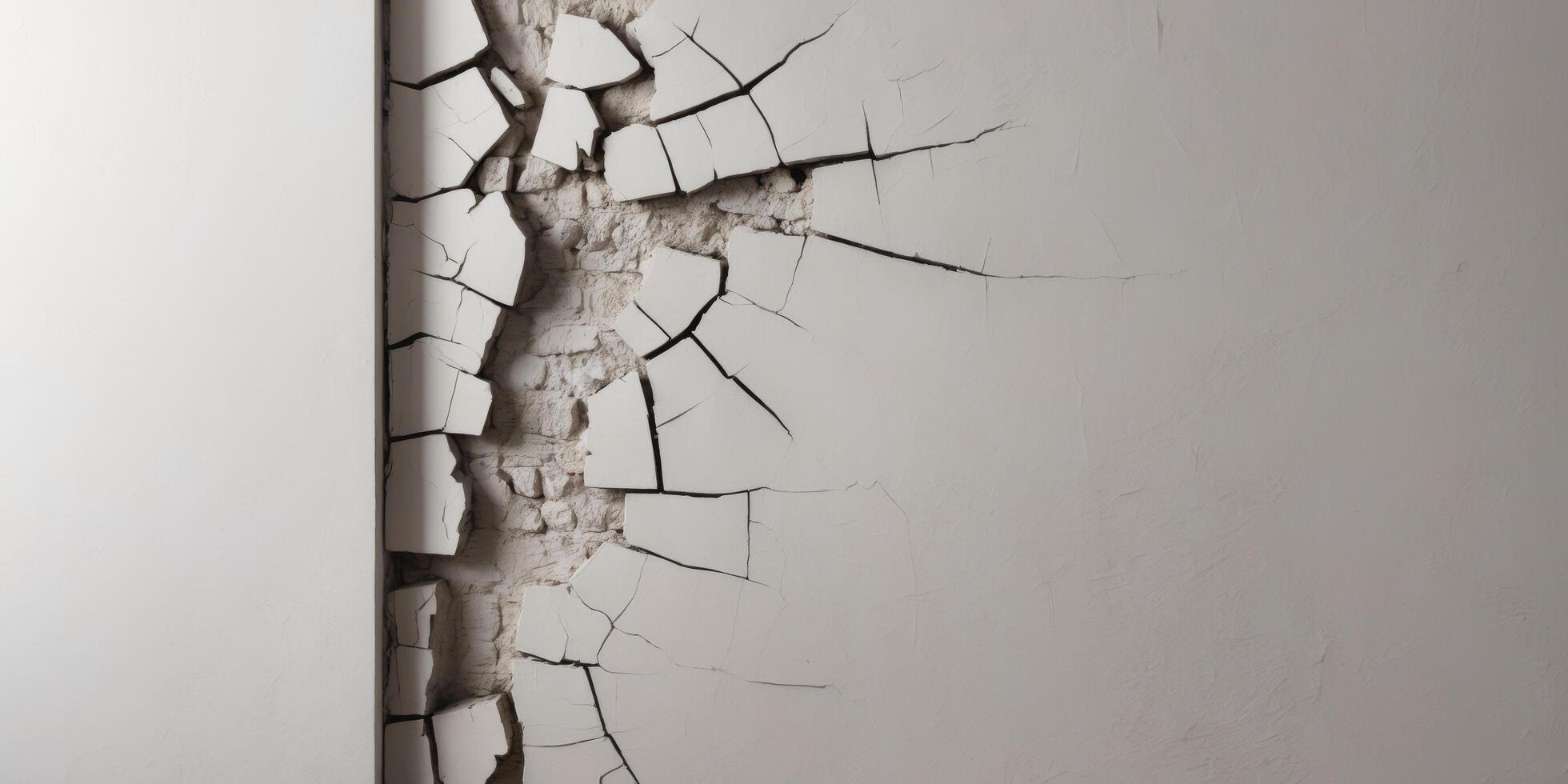 A crack in the wall of a room photo