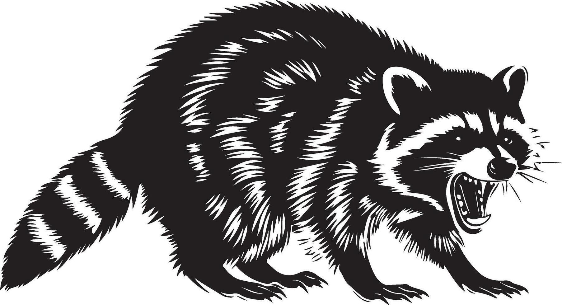 A raccoon art illustration vector