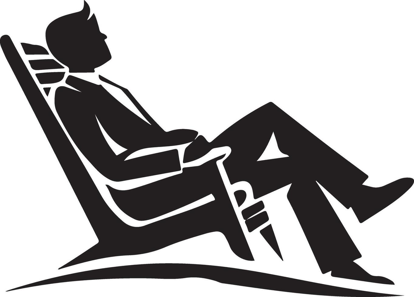 A person wearing a suit relaxing on a chair vector