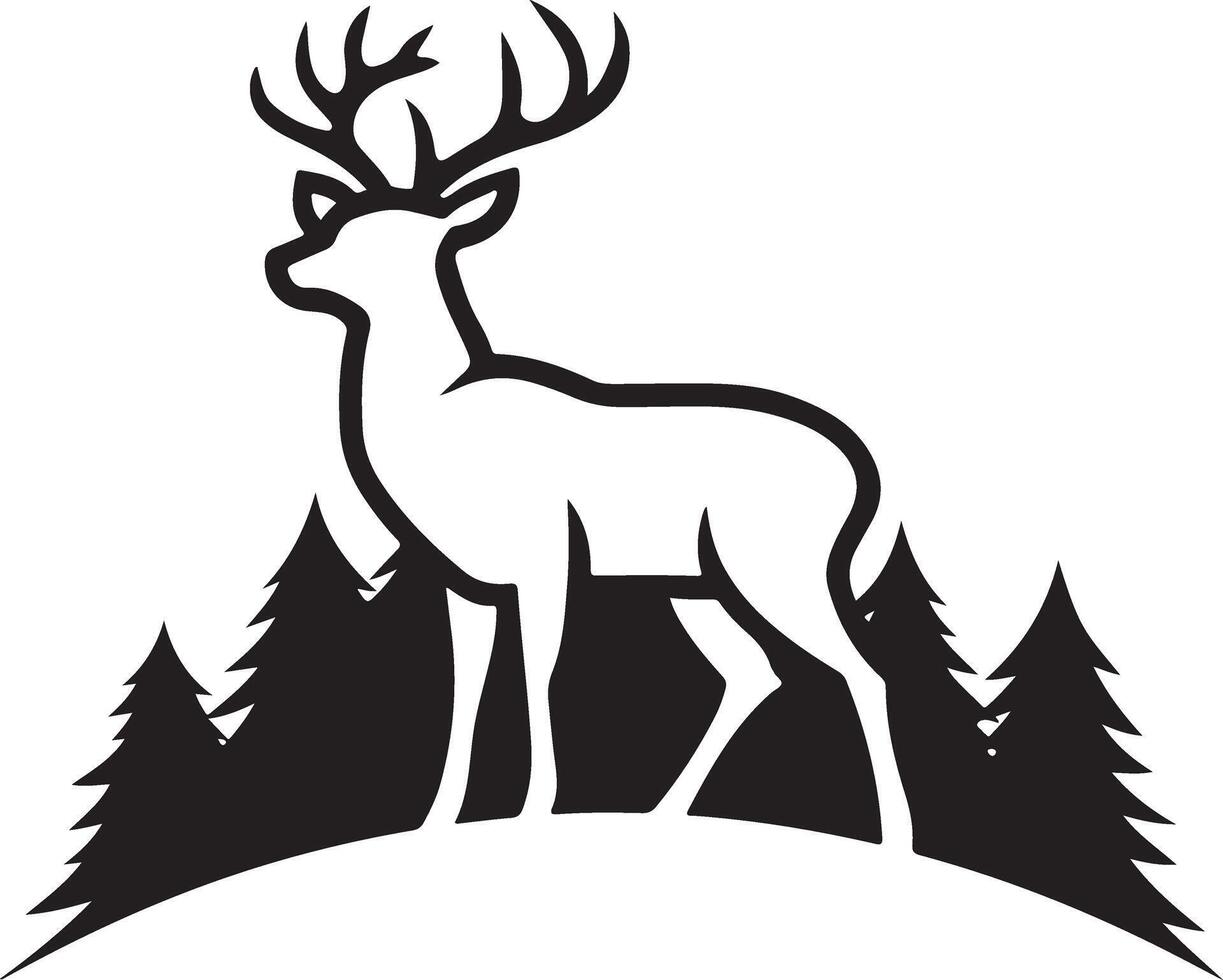 A Deer logo icon silhouette style vector
