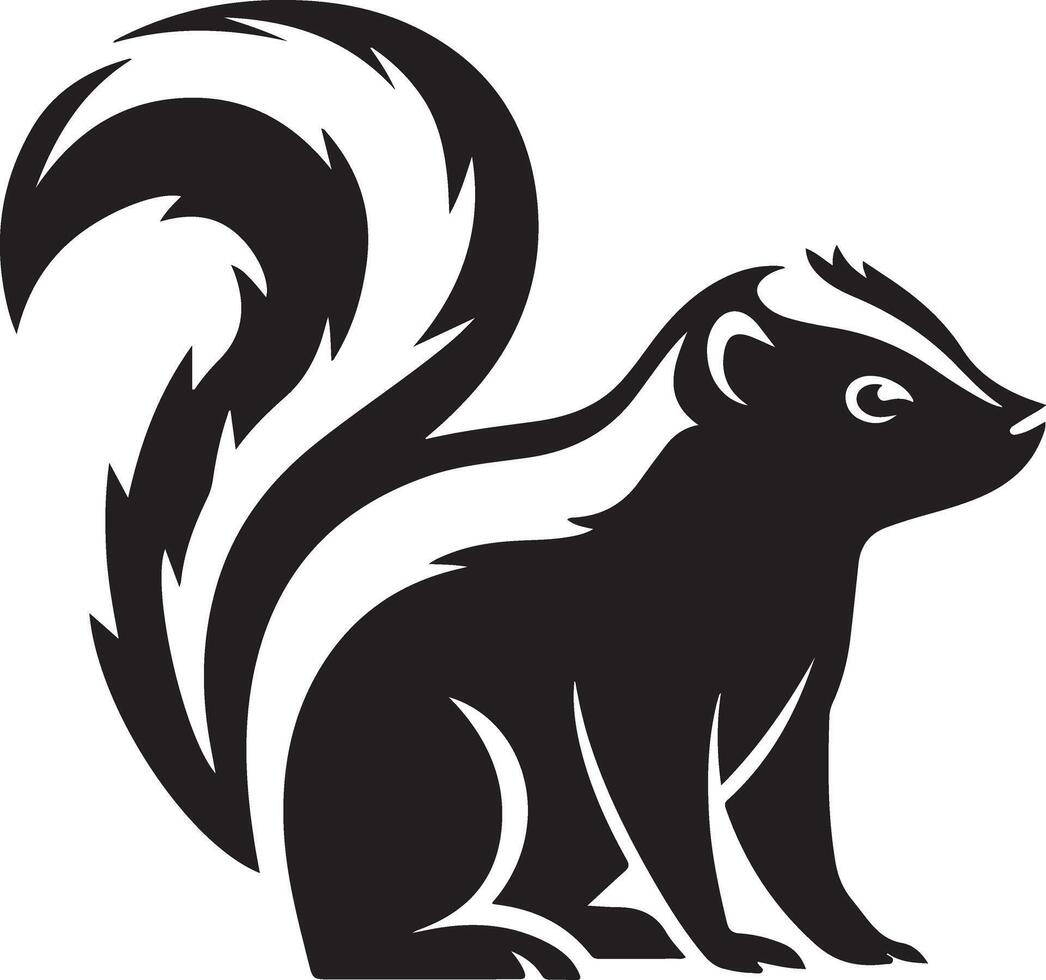 A black and white skunk logo vector