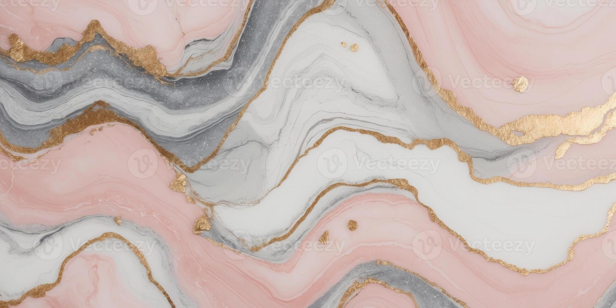 pink and gray marble texture with gold accents photo