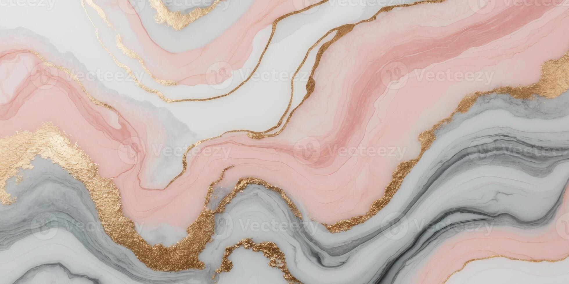 pink and gray marble texture with gold accents photo