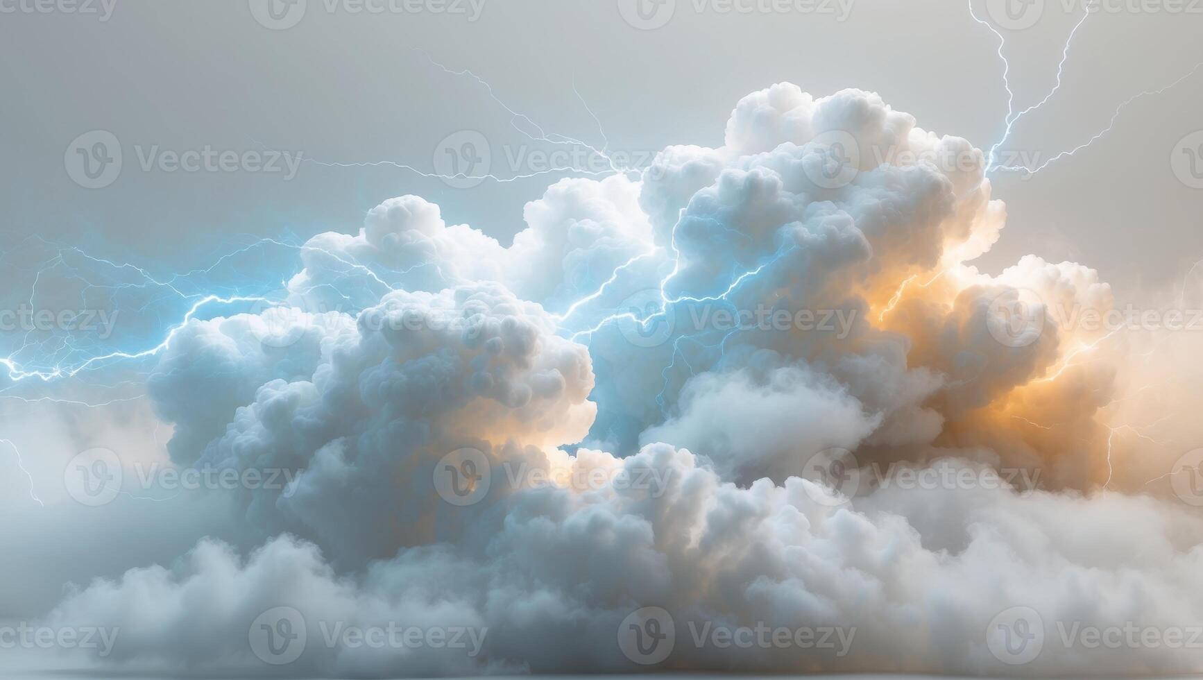 Clouds and lightning in the sky photo