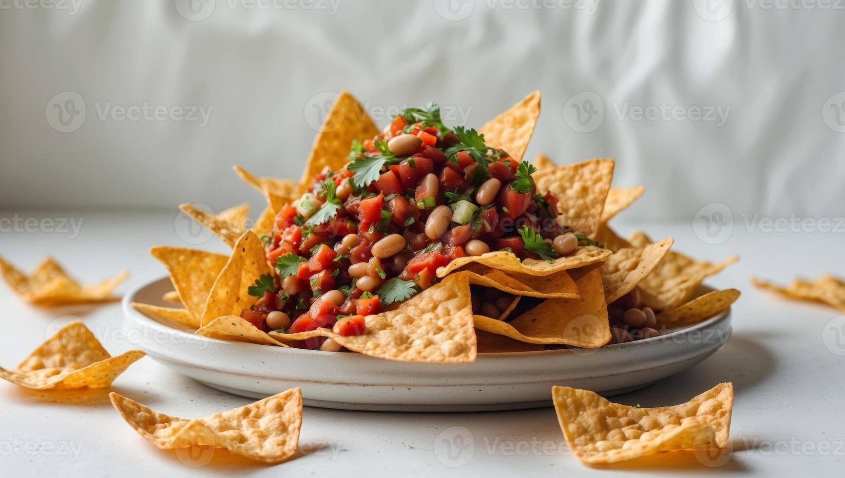 Chips with beans and salsa photo