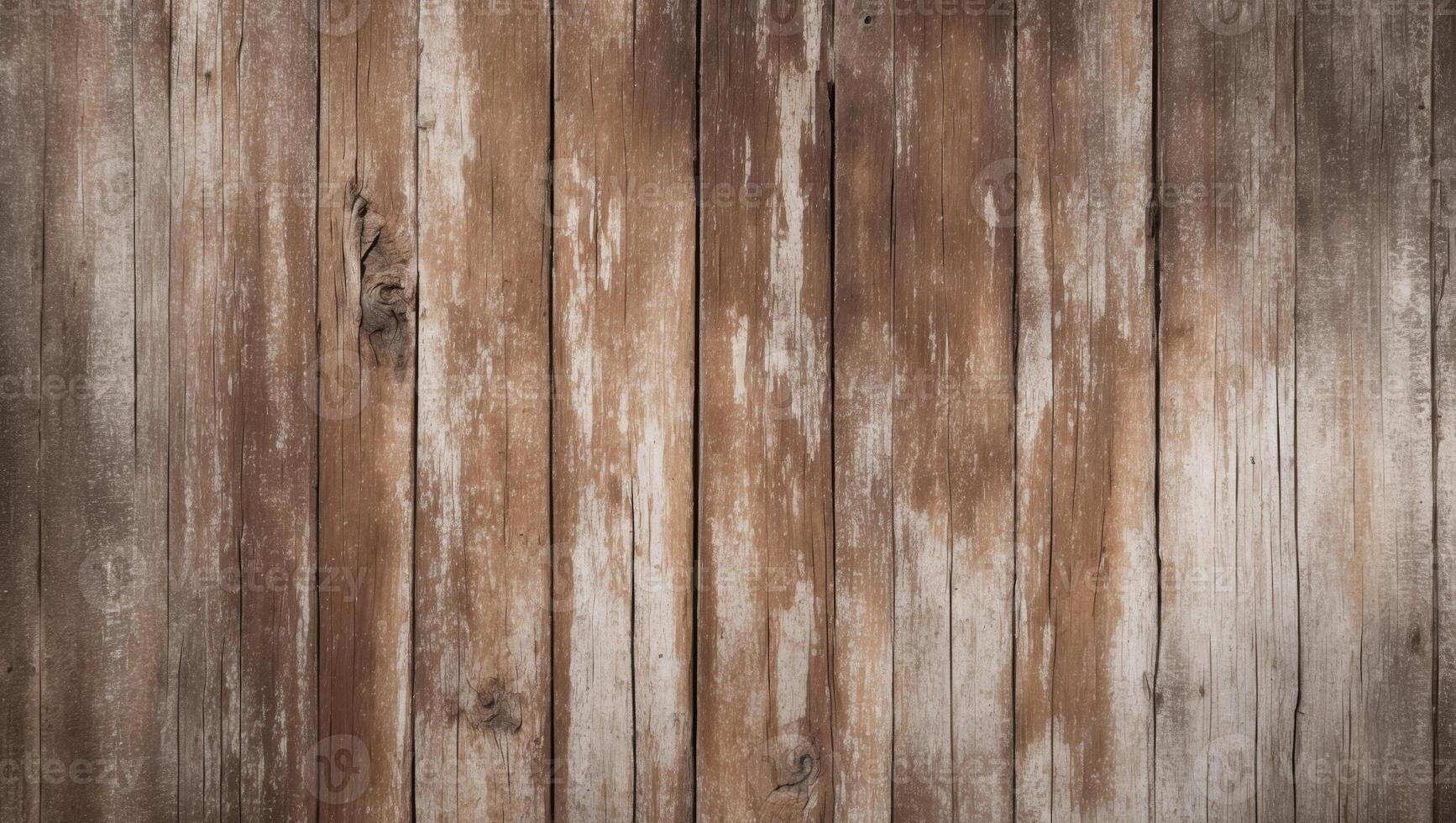 Old wooden wall background with paint and scratches photo