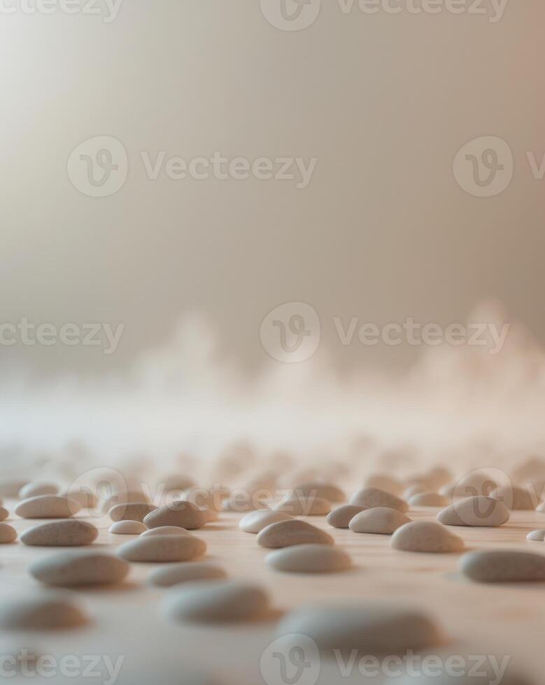 A large group of pebbles on a white surface photo