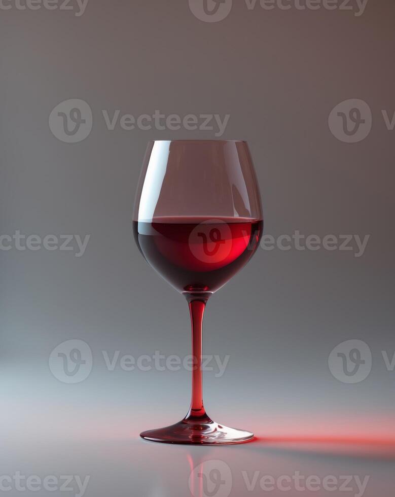 A glass of red wine on a table photo