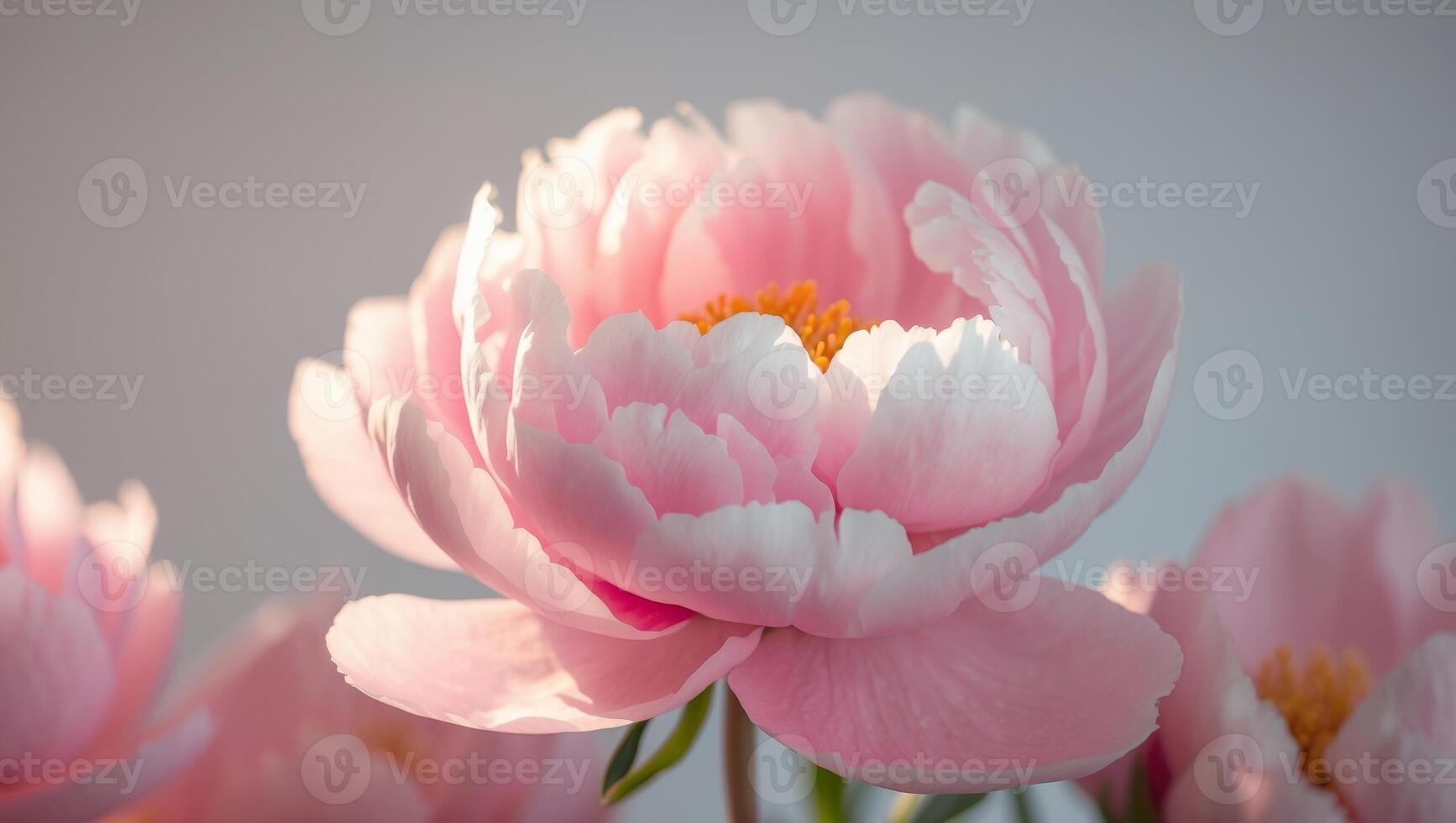 Close view of delicate pink peony petals in soft light showcasing natural beauty and texture photo