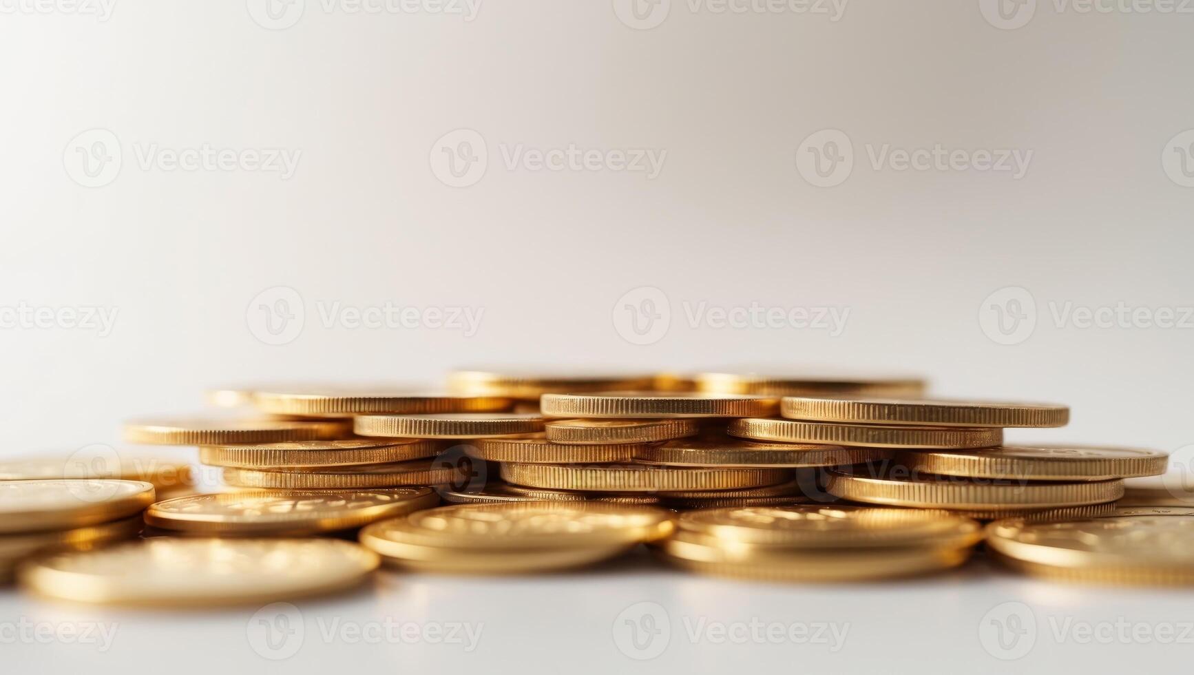 A pile of gold coins on a white background photo