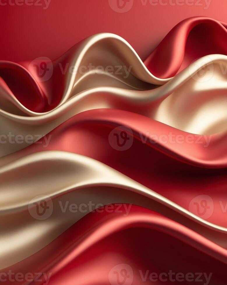 Abstract Red Background with Elegant Gold and Red Waves for Creative Projects photo