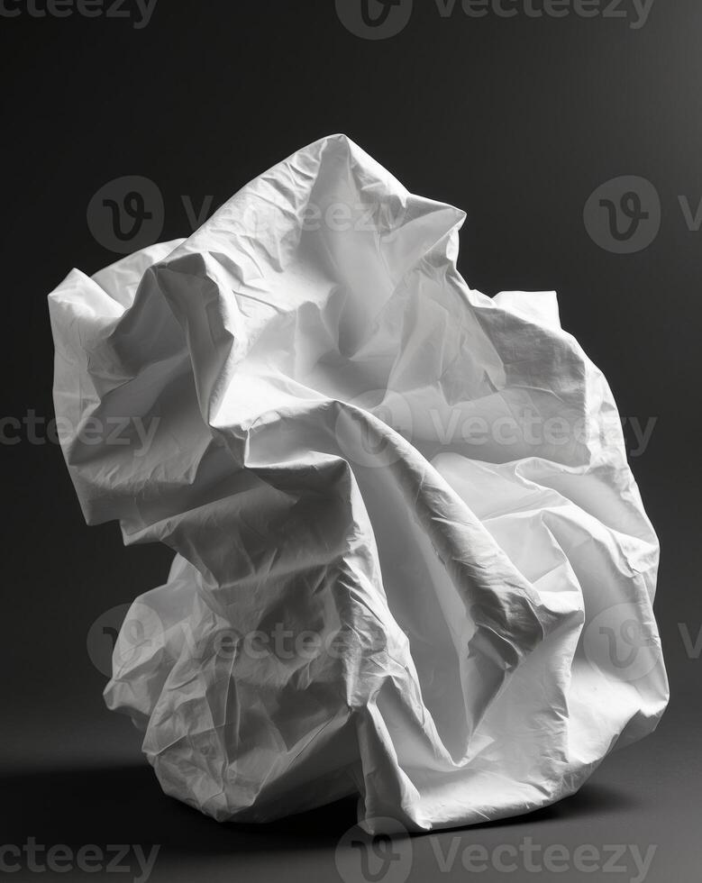 Abstract White Crumpled Form - Modern Art photo