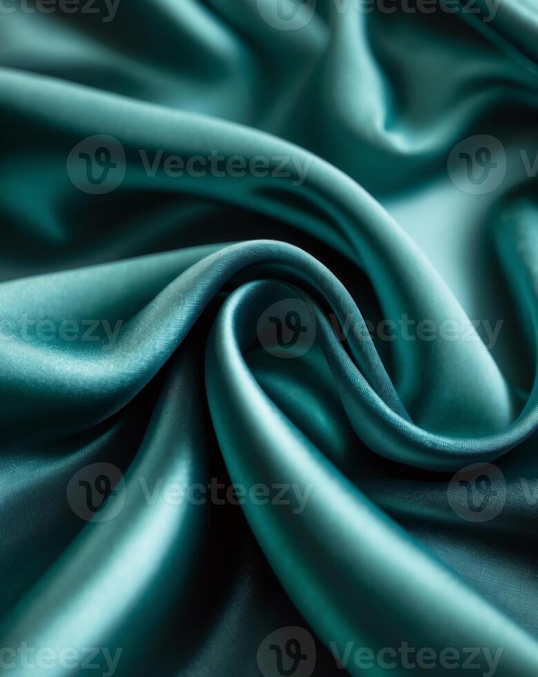 A close up of a green satin fabric photo