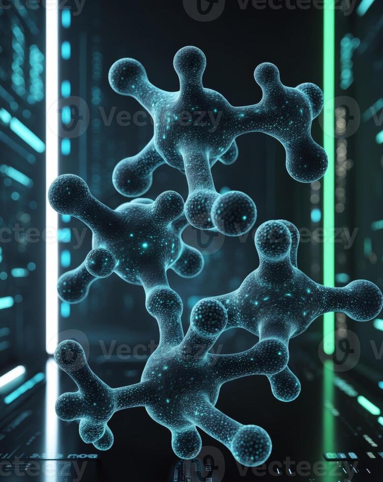 Abstract molecular structures in technology background photo