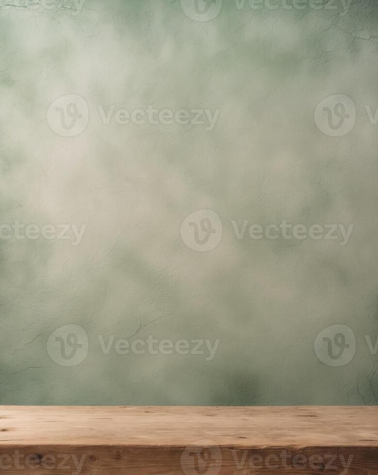 Light Green Textured Background with Wooden Surface for Display or Design photo