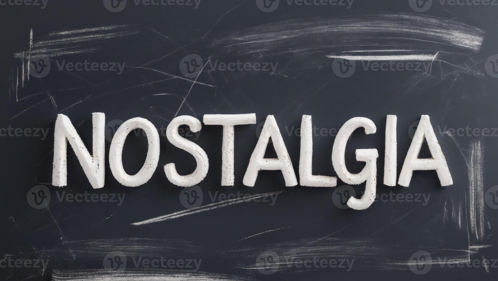 Nostalgia chalkboard emblem written on a blackboard photo