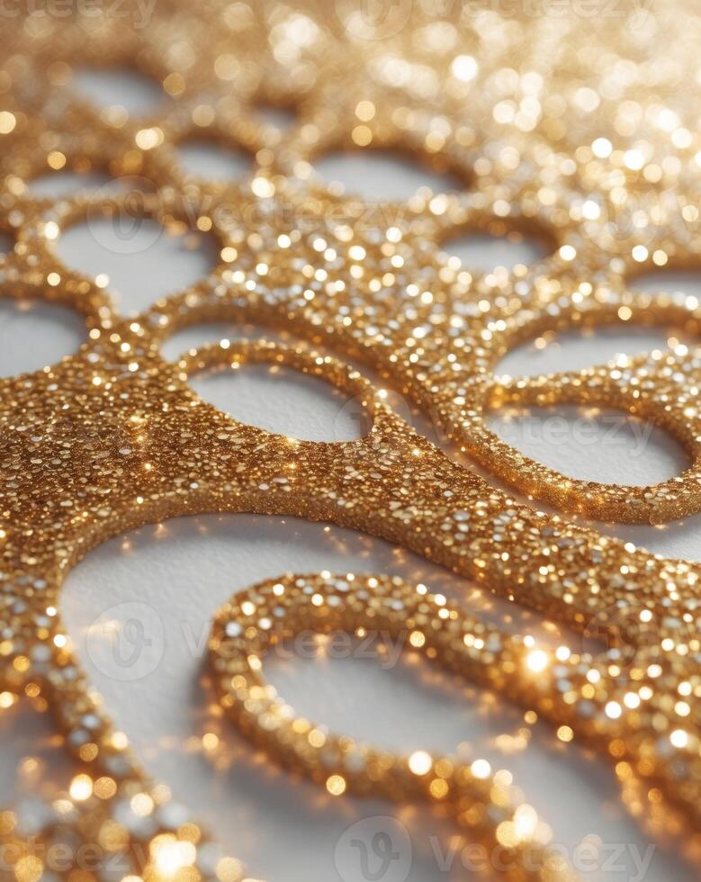 Sparkling golden glitter texture for creative projects and designs photo
