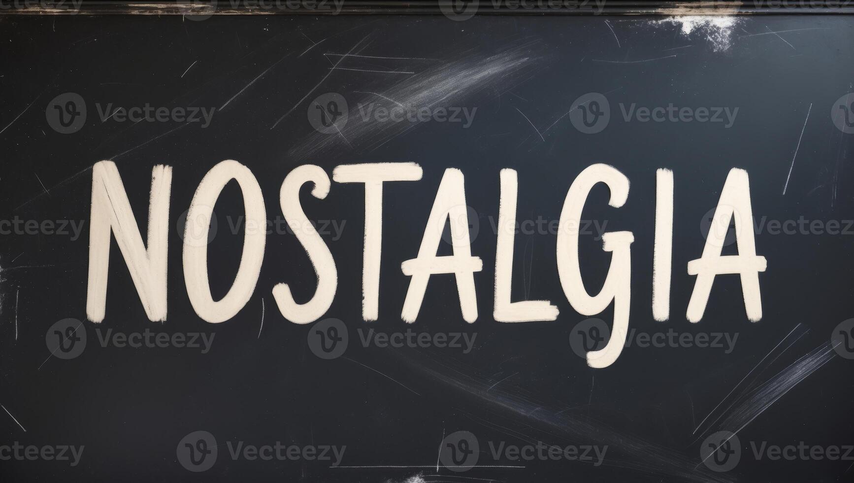 Nostalgia chalkboard emblem written on a blackboard photo