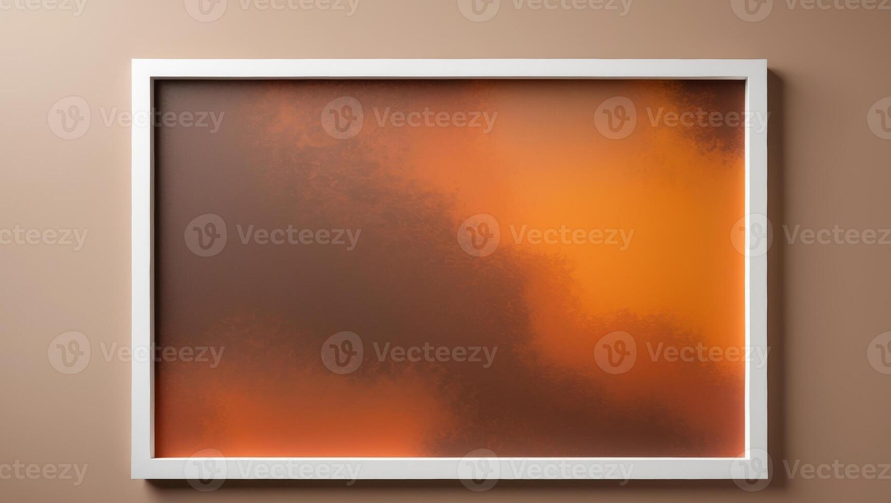 there is a brown and orange background with a white border photo