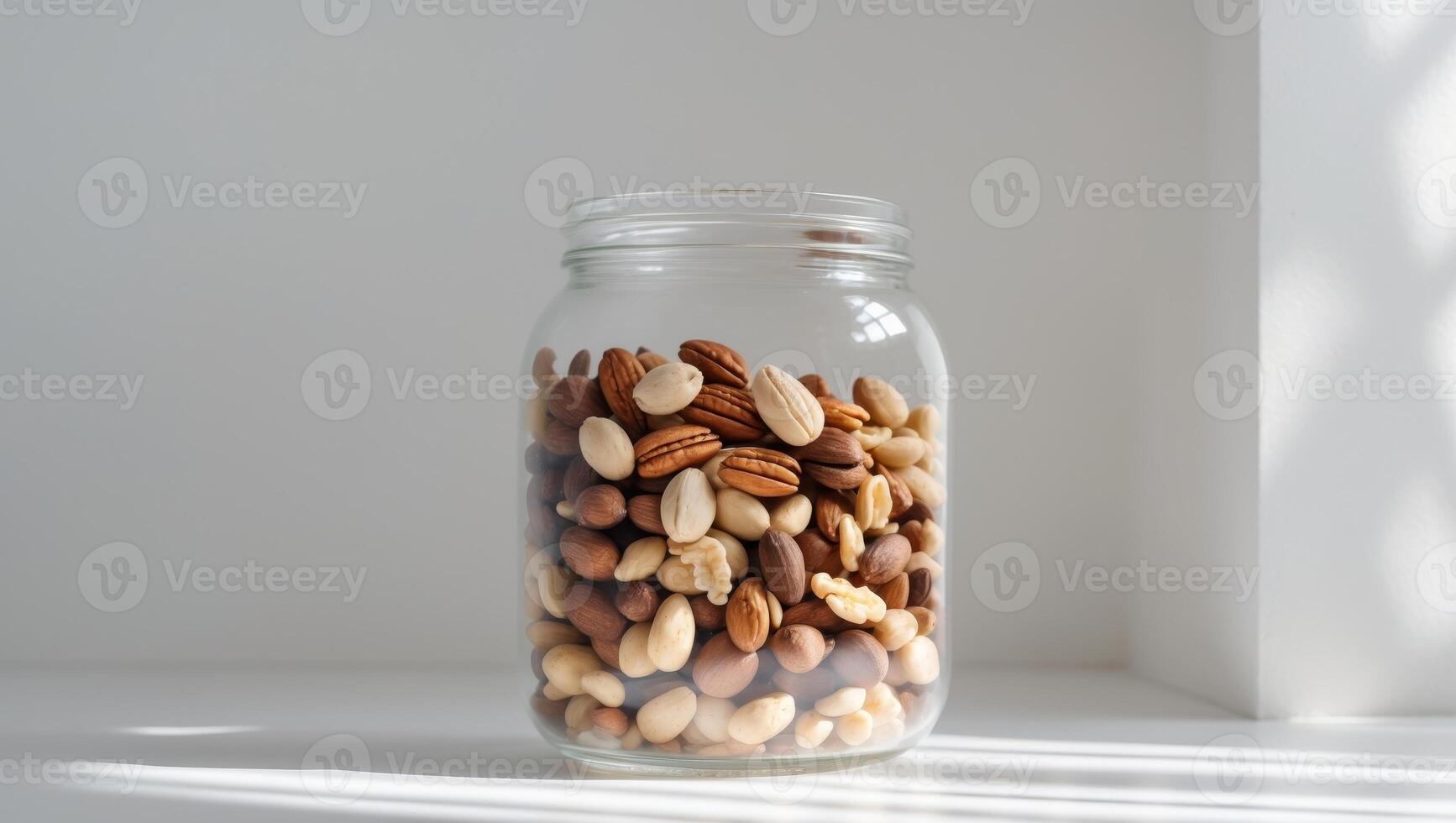 Mixed Nuts in Jar Healthy Snack Vegan Food photo