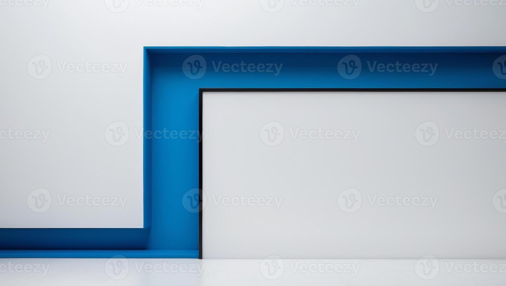 there is a white wall with a blue border and a black border photo